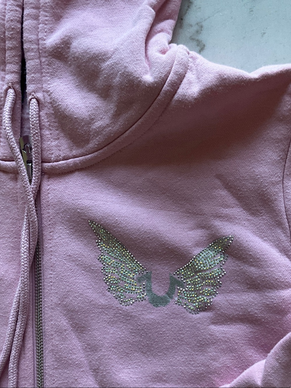 Women’s True Religion Pink Hooded Zip Sweatshirt & Joggers Set - Picture 3 of 11